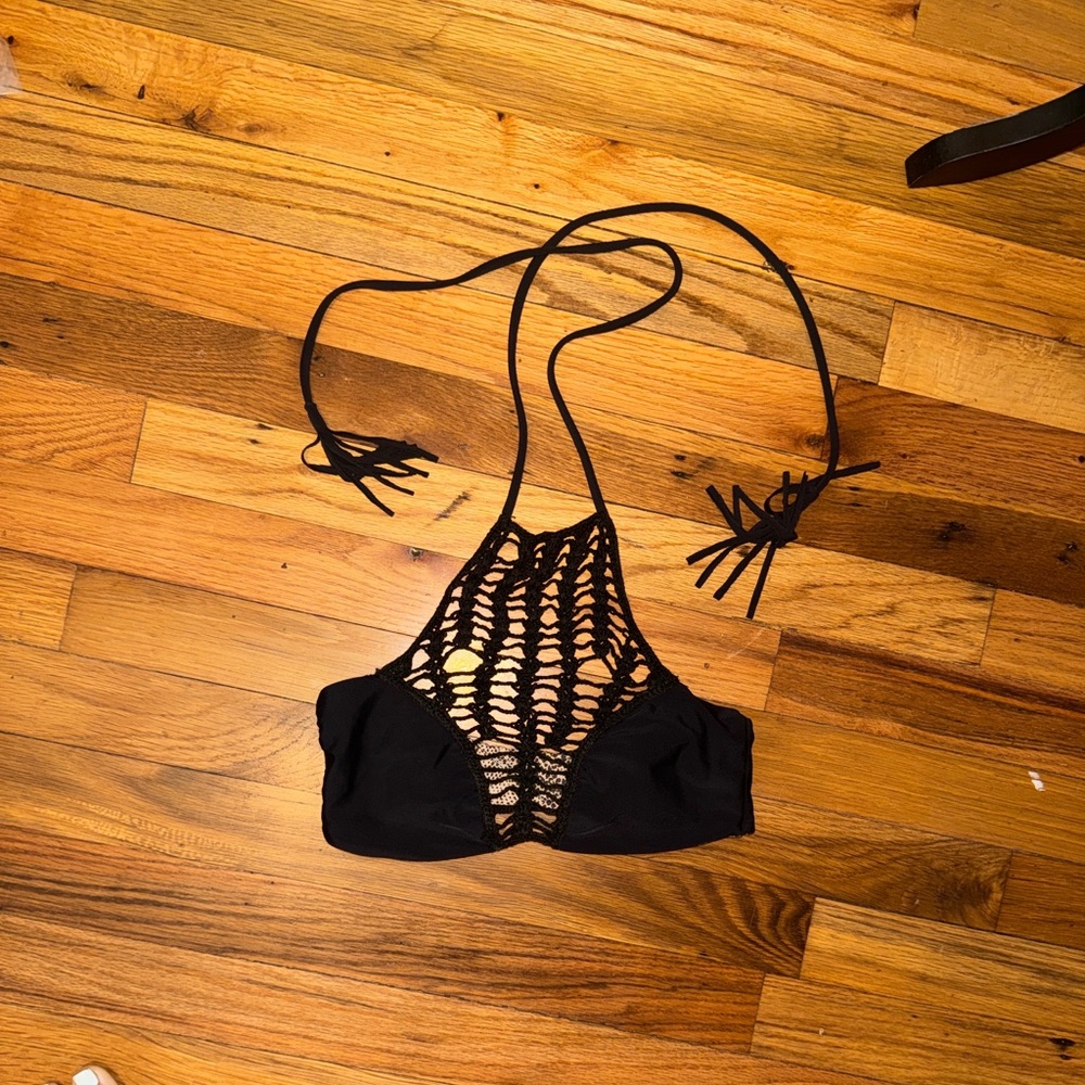 ACACIA Panama Halter Crochet Tassel Reversible Bikini Top